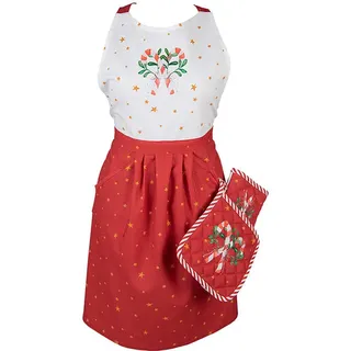 Clayre & Eef Kochschürze in Rot - (L)85 x (B)70 cm