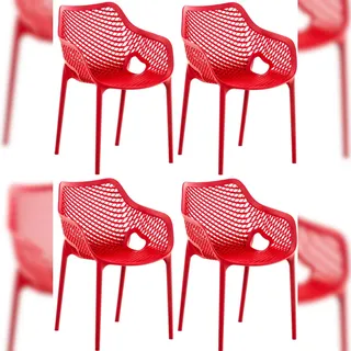 CLP Gartenstuhl Air XL 57 x 44 x 81 cm rot 4 St.