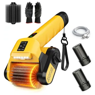 Qimedo Elektrische Grillbürste Reinigungsbürste mit LED-Licht | 800RPM BBQ Grillreiniger, Grill Reinigungsbürste, 3-Gang, 350 Min Laufzeit, Kabellos, für BBQ, Gussrost, Grillroste