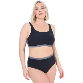 Ulla Popken Damen große Größen Übergrößen Plus Size Bikini, Struktur, Softcups, Träger verstellbar schwarz 54+ 836667100-54+ - 54-56