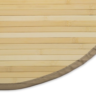 Homestyle4u 375, Bambusteppich Rund, Bambusmatte Rutschfest Mit Bordüre, Natur, 90 cm