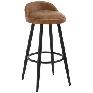 Woltu Barhocker 1er Set rund gepolstert 45 x 45 x 100 cm Braun