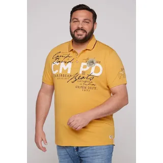 CAMP DAVID Poloshirt mit Front- und Backprint gelb XL