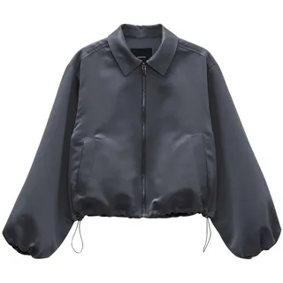 someday Damen Blazer | Bomberblouson NORIEL Loose aus Satin Silver Moon, 38 - 38