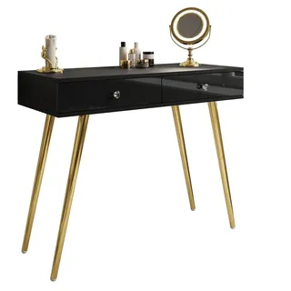 lookway SIENNA GOLD Konsolentisch 100x81x42 cm Schwarz