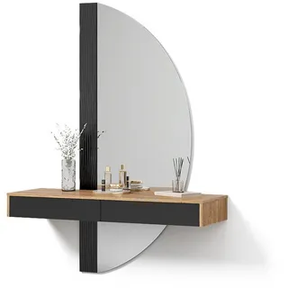 livinity Schminktisch, Ascona Schwarz, 120 cm mit 2 Schubladen