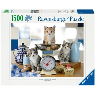 Ravensburger Erwachsenenpuzzle 1500 Teile - Kätzchen in der Küche