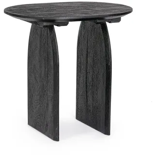 Beistelltisch Monterry aus Mangoholz, modern ovales Design, Schwarz, stilvoll für Dein Zuhause