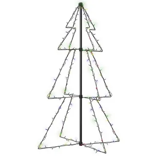 vidaXL Weihnachtsbaum Kegelform Metall 78x120 cm 160 LEDs mehrfarbig