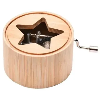 Spieluhr aus Bambus mit dem Weihnachtslied: Fröhliche Weihnacht überall - music box von Kurbelwerk green-line, Christmas-Edition, gerahmt