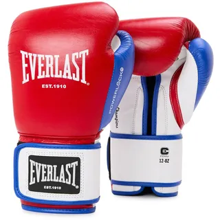 EVERLAST Powerlock OG Advanced Boxhandschuhe Rot/Weiß, Sandsack-, Mitt- & Sparring-Handschuhe mit Klettverschluss, EverDri, C3-Schaumstoff, ergonomischer Griff – Original Everlast Ausrüstung