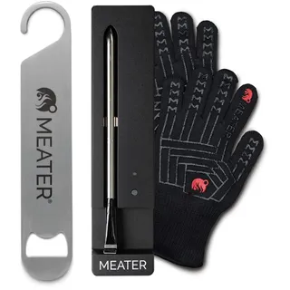 MEATER SE-Bundle: Smartes kabelloses Fleischthermometer für die tägliche Küche mit hitzebeständigen Handschuhen & Barmesser-Öffner | Bluetooth-Reichweite für Ofen, Herdplatte, Heißluftfritteuse & mehr