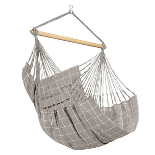 La Siesta®- Domingo Hängesessel Comfort Size für Entspannung & Stil: 360° Drehgelenk, hochwertiges Bambusholz - GOTS-zertifizierte Baumwolle. (Almond)