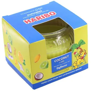 HARIBO Duftkerze Duftkerze Haribo Gummibären 85g im Glas und Geschenkkarton (Cherry Cola, Berry Mix, Strawberry, Tropical Fun, Coconut Lime), versch. Düfte