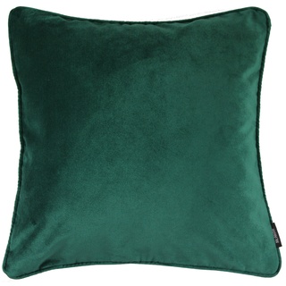 McAlister Textiles Matter Samt | Sofakissen mit Füllung in Smaragd Grün | 43 x 43cm | erhältlich in 25 Farben | griffester Samt edel paspeliert | pralles Samtkissen