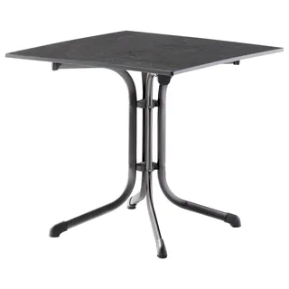Sieger Boulevard-Klapptisch mit vivodur-Platte 80 x 80 x 73 cm eisengrau/schieferdekor anthrazit