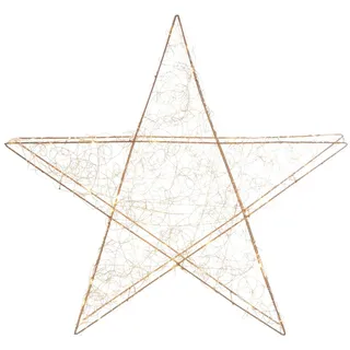 AM Design LED Stern, LED fest integriert, Warmweiß, Weihnachtsstern aus Draht, Weihnachtsdeko aussen goldfarben