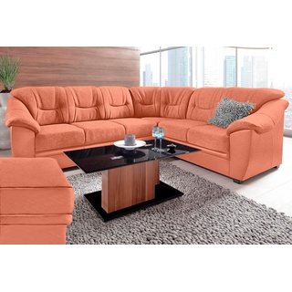 Ecksofa SIT&MORE Sofas Gr. B/H/T: 262 cm x 90 cm x 212 cm, Luxus-Microfaser ALTARA NUBUCK, langer Schenkel links, ohne Bettfunktion, orange (terrakotta) Ecksofas Sofas wahlweise mit Bettfunktion, inklusive Federkern, frei im Raum stellbar