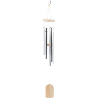 Windspiel Aus Holz Und Edelstahl, 6 Röhren – Dekoration Für Garten, Kapelle Oder Zuhause