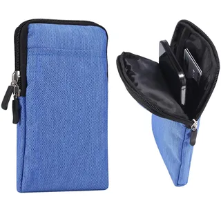 Handy Gürteltasche Herren mit Clip Blau, Handy Umhängetasche Herren Klein, 7.2 Zoll Handytasche zum Umhängen wasserdichte Herrentasche Herren Hüfttasche Schulterholster mit Gürtelschlaufe Karabiner