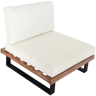 Mendler Lounge-Sessel HWC-H54 Garten-Sessel 82 x 75 x 75 cm hellbraun