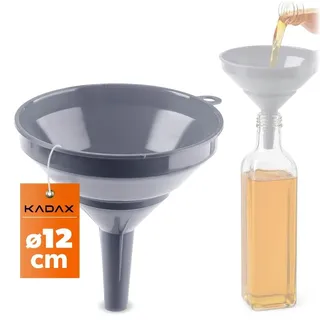 KADAX Trichter Ø 12 cm aus lebensmittelechtem Kunststoff, Einfülltrichter mit schmalem Auslauf, Einfüllhilfe für Flaschen, Küchentrichter, Kun...