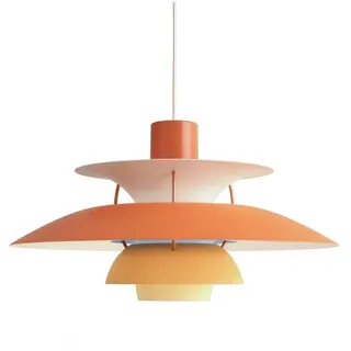 CRABOT Pendelleuchte Modern Design Stil Orange 50CM Hängelampe | Höheneinstellbar, Metall, Mehrschichtiger Lampenschirm, Dimmbar E27 Fassung, Skandinavisch