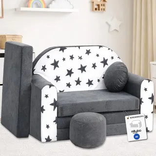 millybo Kindersofa Kinder Couch mit Schlaffunktion ausklappbar 3in1 Kinder Sofa Spielsofa mit Bettfunktion Mädchen Jungen Sitzsack Minisofa Schlafsofa Kinderzimmer Schlafsessel (AC1)