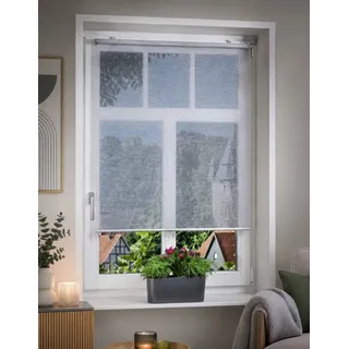 Springrollo, K-HOME, halbtransparent, mit Bohren/ohne Bohren, freihängend, Klemm- oder Schraubmontage grau 30 cm x 150 cm