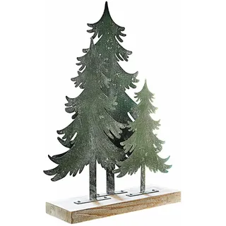 Loberon Deko-Bäume Filiz, antikgrün/braun | DREI Elegant Stilisierte Weihnachtsbäume, Festdekoration, Weihnachtsdekoration, Weihnachten, Accessoire, Eisen, Tannenholz
