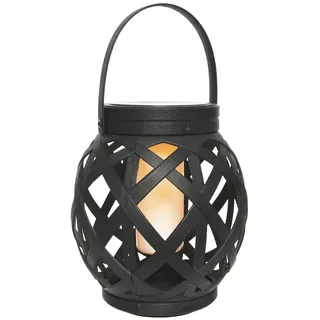 MARELIDA LED Solar Laterne schwarz H: 16cm D: 14,5cm inkl. Dämmerungssensor