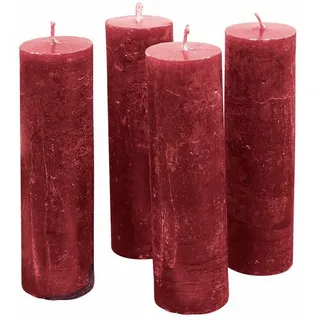 Mirabeau Stumpenkerze Kerze 4er Set Muriel rot (4er Set, 4er Set), none rot