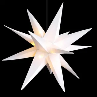 XL LED Weihnachtsstern Ø 25cm Adventsstern Weiß Fensterstern Faltstern IP44