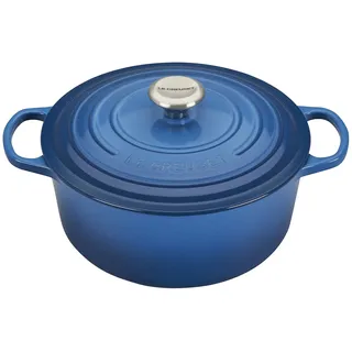 Le Creuset Signature Gusseisen-Bräter mit Deckel, Ø 26 cm, Rund, Für alle Herdarten und Induktion geeignet, Volumen: 5,3 l, 5,135 kg, Marseille