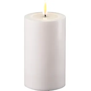 Deluxe Homeart Outdoor Stumpenkerze 12,5 cm weiß