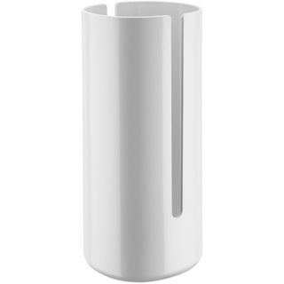 Alessi Birillo PL18 W - Design Toilettenpapierbehälter aus Thermoplastisches Harz und PMMA, Weiß,L 15cm, B 15cm, H 31cm