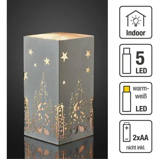 Hellum LED-Dekolicht Metall "Tannenbaum" 5 LEDs warmweiß batteriebetrieben IP20