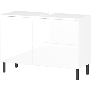 GERMANIA Waschbeckenunterschrank Scantic, Breite 80 cm, Badezimmerschrank, verstellbarer Einlegeboden, Türdämpfung, grifflose Optik, MDF-Fronten B/H/T: cm x 56 34 1 weiß Bad-Waschbecken-Unterschränke Badmöbel