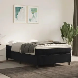 QZZCED Tagesbett Schlafzimmer-Betten Luxus-Betten Hotelbetten Boxspringbett Schwarz 120x200 cm Samt für Schlafzimmer, Hotels, Wohnungen
