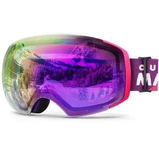 OutdoorMaster PRO Skibrille, OTG Schneebrille mit Wechselglas | Rahmenlose magnetische Skibrille für Damen und Herren mit Schnellwechsel, Anti-Beschlag, OTG, 100% UV400 und Etui.