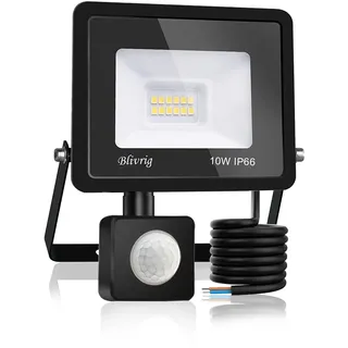 Blivrig LED Strahler mit Bewegungsmelder Außen 10W Kaltweiss, Fluter mit Bewegungssensor, Superhell 1000LM Aussenstrahler, IP66 Wasserdicht Scheinwerfer, für Garten, Garage (Kaltes Weiß, 10W)