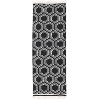 Opti Teppich - Schwarz / Weiß 100x300