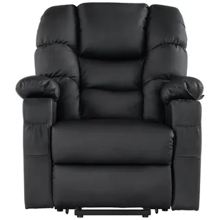 MCombo Relaxsessel 7550 Kunstleder 80 x 100 x 90 cm Schwarz elektrisch mit Relaxfunktion