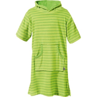 Erwin Müller Kinderbademantel Kinder-Poncho Streifen, Rückenlänge: 84 cm, Frottier, mit Kapuze, default, Leichtfrottier Streifen grün Rückenlänge: 84 cm | 146/152