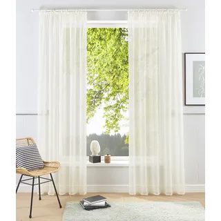 OTTO home XANA Kräuselband 145 x 175 cm Beige/Transparent/Weiß 1 St
