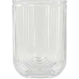 Famanu U-förmige Glasblumenvaase 18 cm - Transparente Vase für Tulpen, Rosen und Tischdekoration