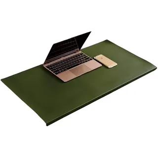 Rutschfeste Schreibtischunterlage mit Kantenschutz, Schreiben Matte für Computer Tastatur PC und Laptop, Wasserdichte PU Leder Groß Mauspad Tischunterlage Tischschoner,Grün,100X50cm