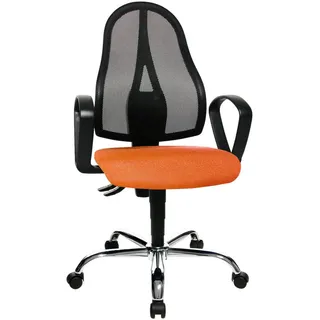 Topstar Drehstuhl, Orange, Schwarz, Kunststoff, Textil, Drehkreuz, 48x103-111x48 cm, Made in Germany, Oeko-Tex® Standard 100, Stoffauswahl, Sitzfläche 360° drehbar, Arbeitszimmer, Bürostühle, Drehstühle