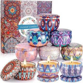 Famanu Duftkerzen Geschenkset - 9 Aromatische Sojawachskerzen