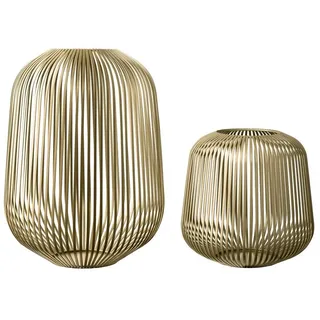 blomus Windlicht -LITO- 2er Set Laterne, Windlicht, Kerzenhalter (SET, 2 St., SIZE M,L), pulverbeschichtete Stahlstreben goldfarben